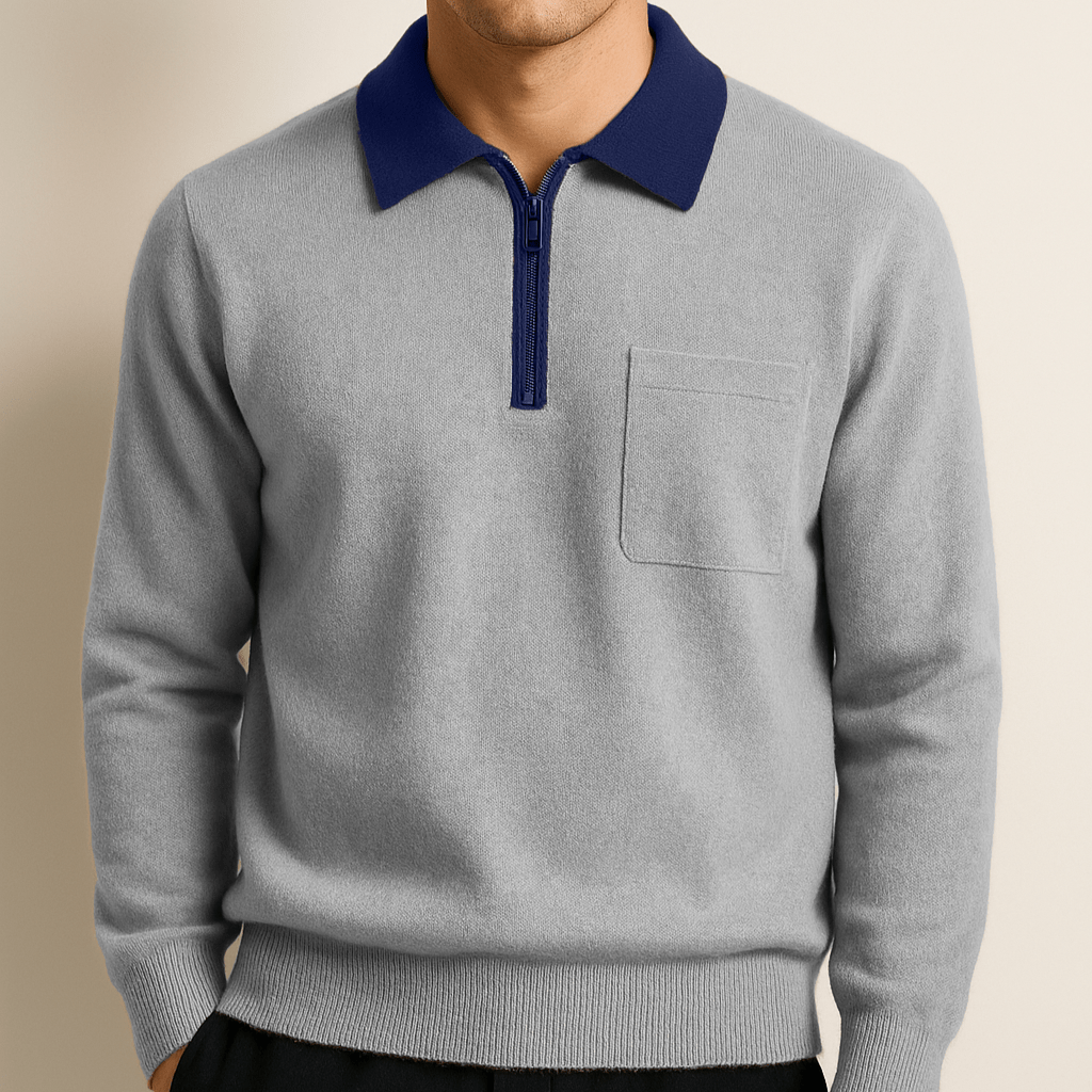 100% CASHMERE POLO ZIP UP - Caprice Lifestyle
