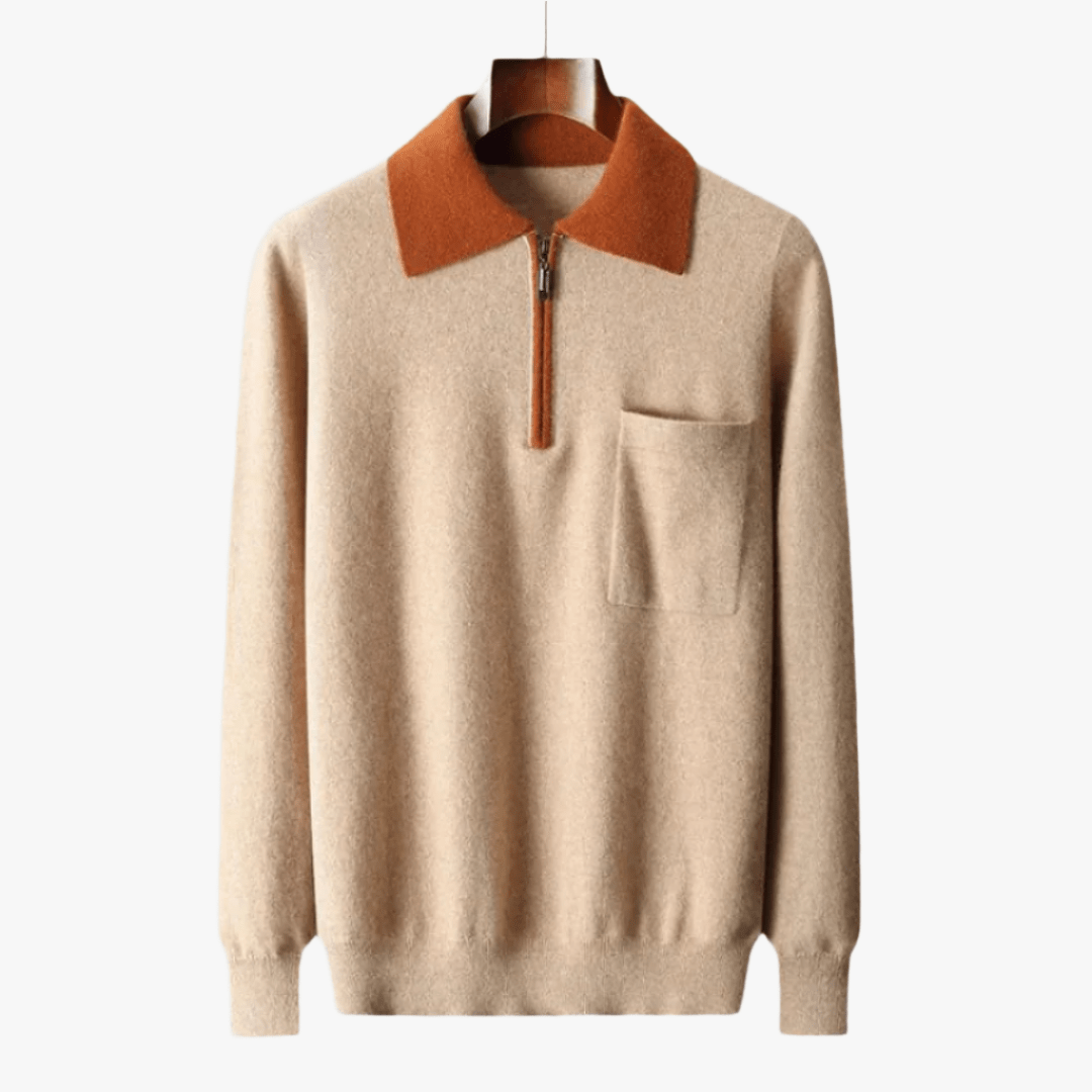 100% CASHMERE POLO ZIP UP - Caprice Lifestyle