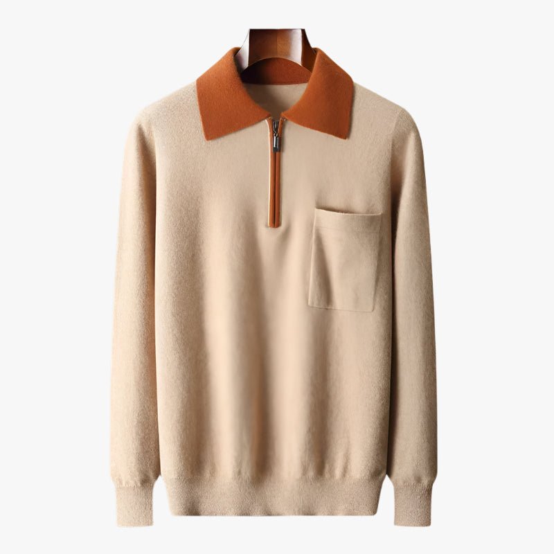 100% CASHMERE POLO ZIP UP - Caprice Lifestyle