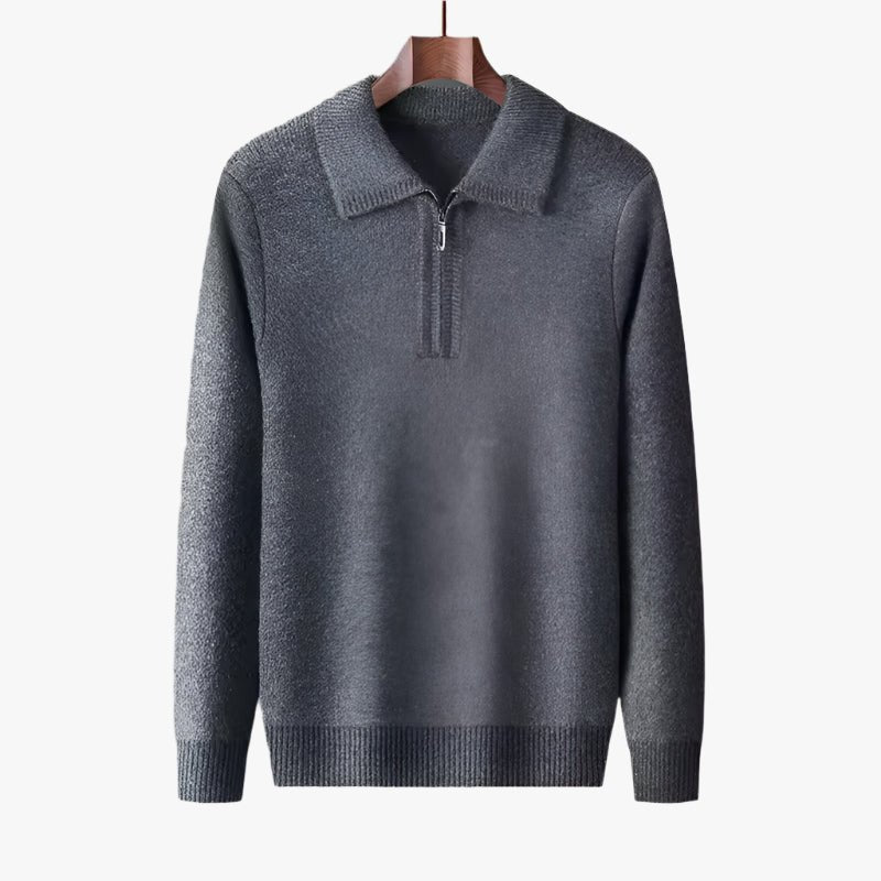 100% CASHMERE QUATER ZIP SWEATER - Caprice Lifestyle