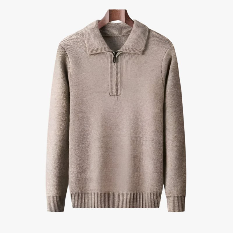 100% CASHMERE QUATER ZIP SWEATER - Caprice Lifestyle