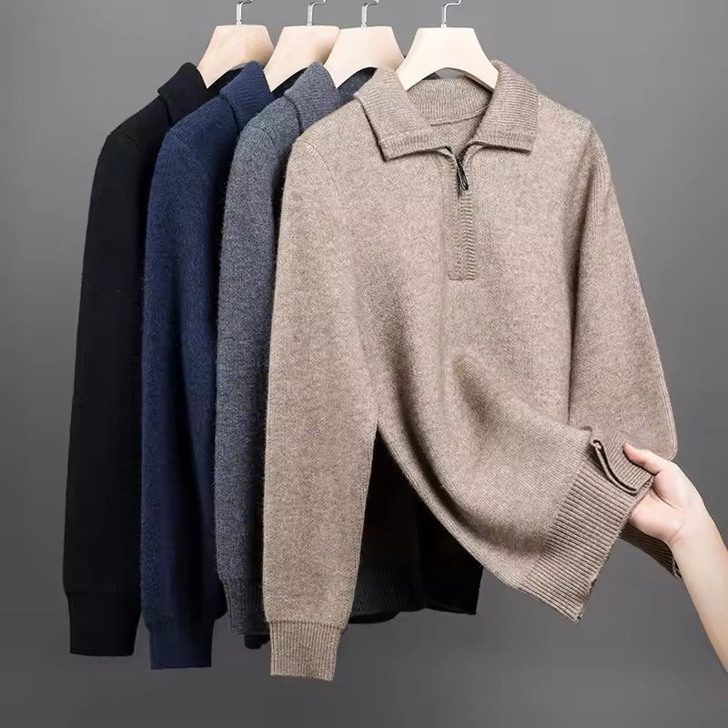100% CASHMERE QUATER ZIP SWEATER - Caprice Lifestyle