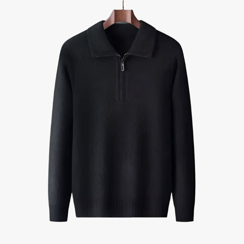 100% CASHMERE QUATER ZIP SWEATER - Caprice Lifestyle
