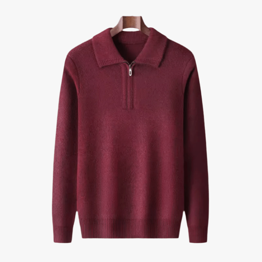 100% CASHMERE QUATER ZIP SWEATER - Caprice Lifestyle