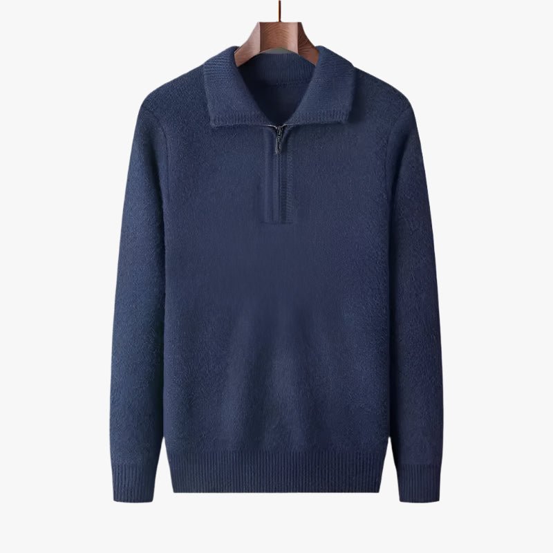 100% CASHMERE QUATER ZIP SWEATER - Caprice Lifestyle