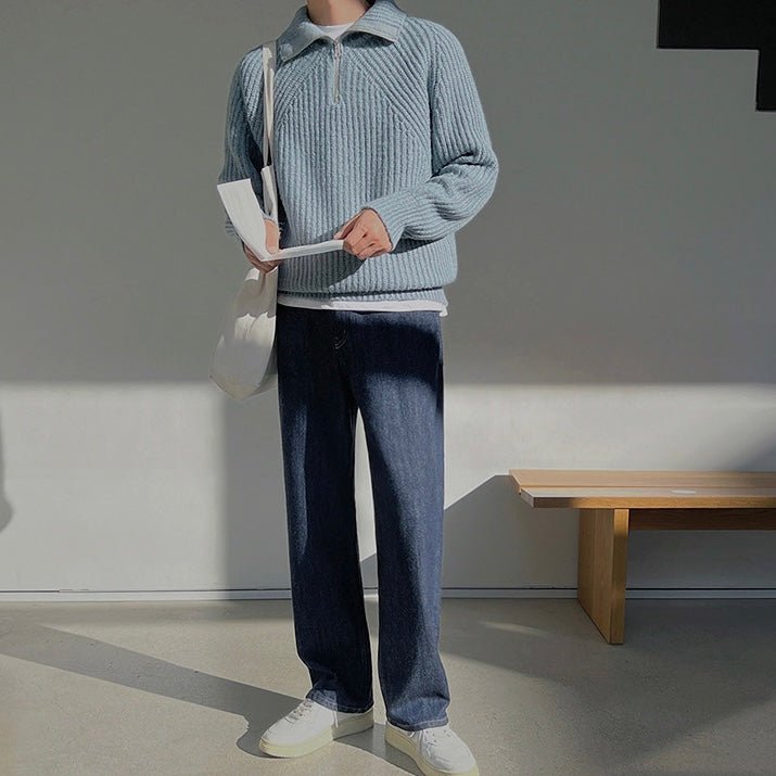 AZURE QUARTER ZIP SWEATER - Caprice Lifestyle