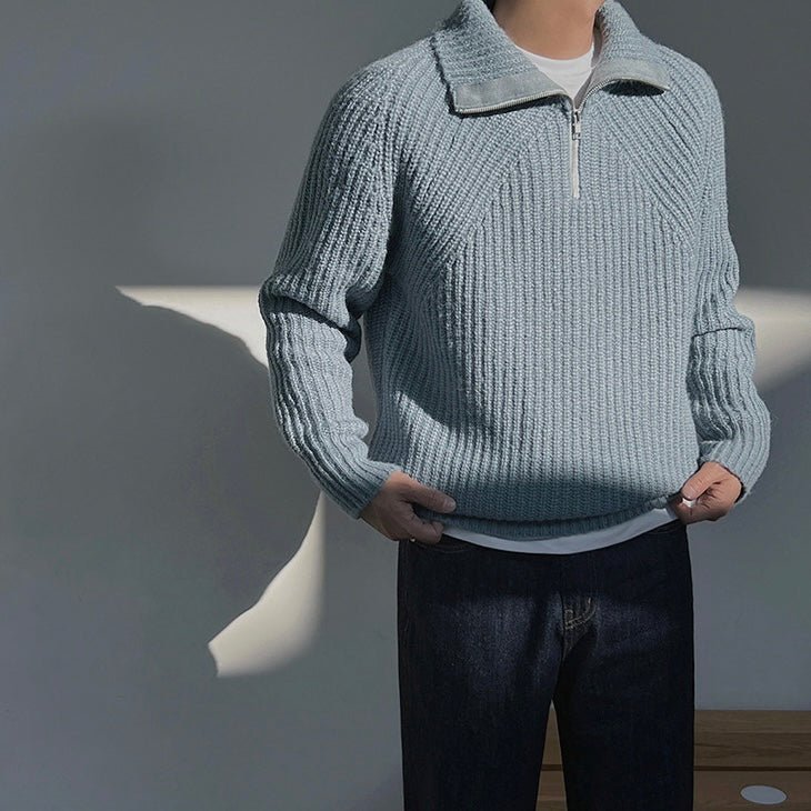 AZURE QUARTER ZIP SWEATER - Caprice Lifestyle