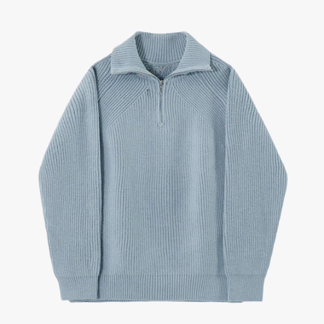 AZURE QUARTER ZIP SWEATER - Caprice Lifestyle