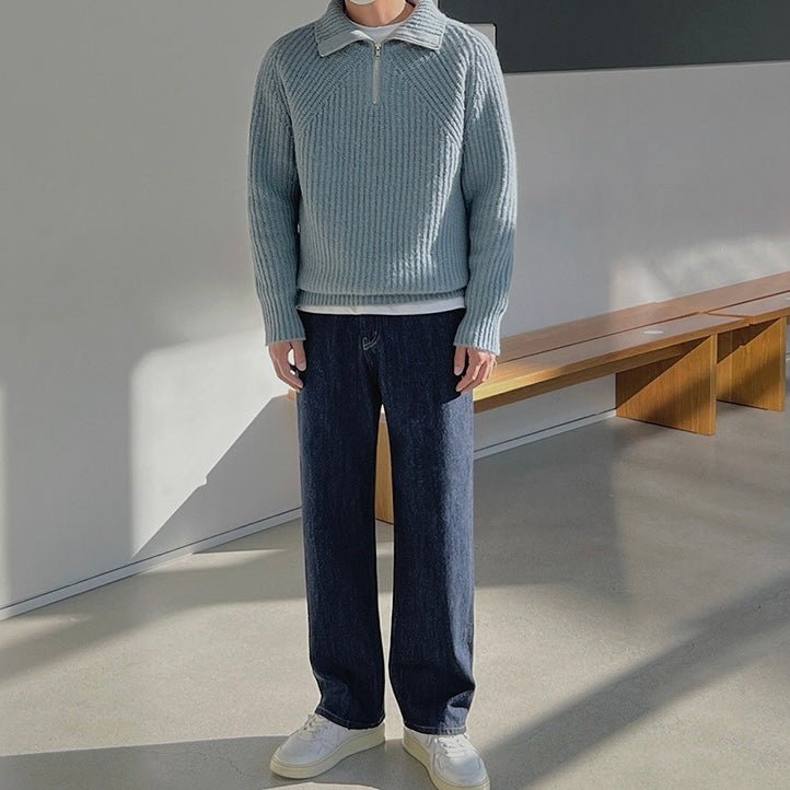 AZURE QUARTER ZIP SWEATER - Caprice Lifestyle