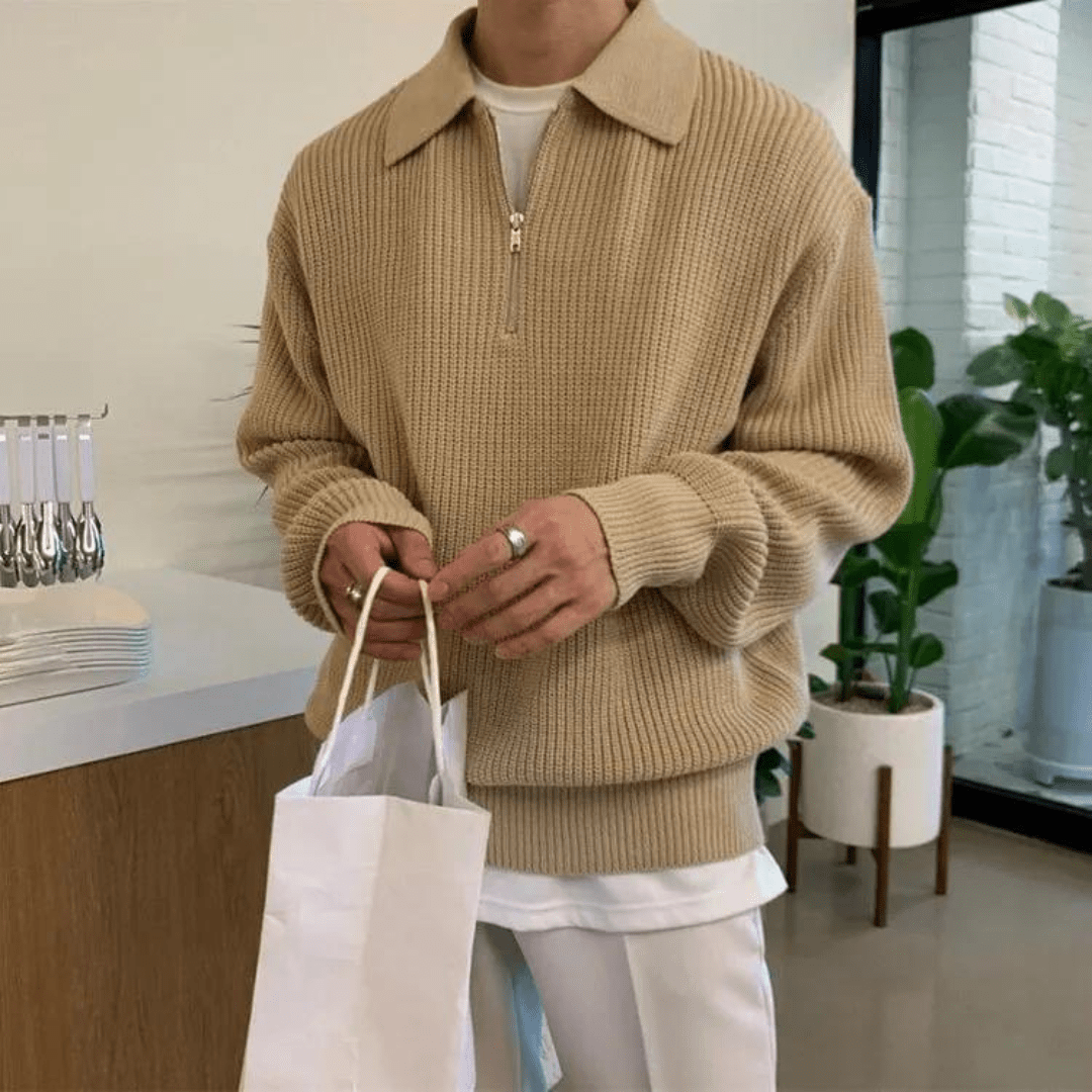 JULIUS HALF ZIP SWEATER - Caprice Lifestyle