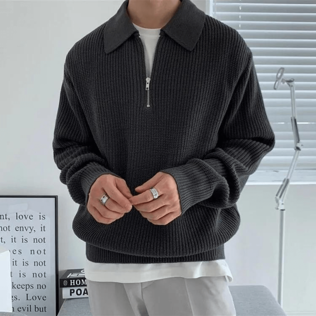 JULIUS HALF ZIP SWEATER - Caprice Lifestyle