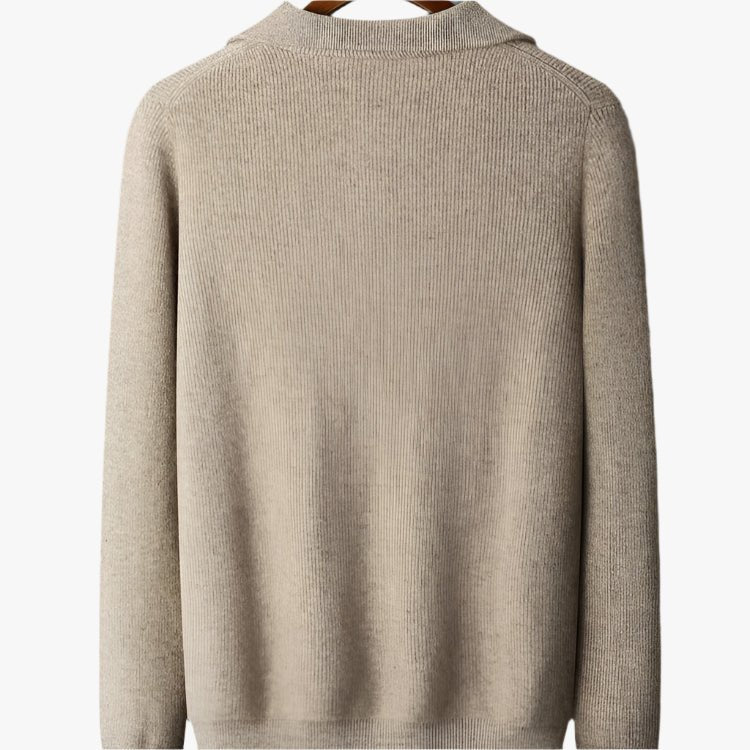 100% CASHMERE HALF ZIP SWEATER - Caprice Lifestyle