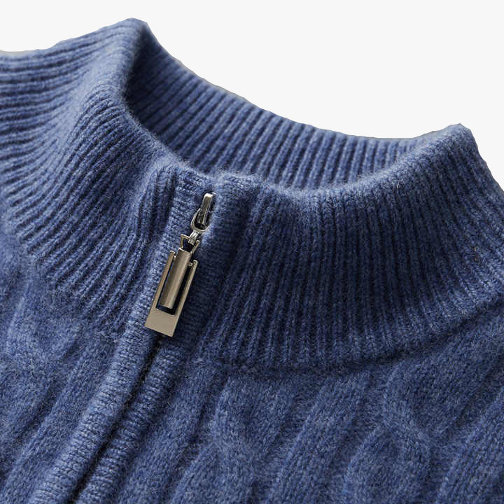 100% CASHMERE WOVEN HALF ZIP - Caprice Lifestyle