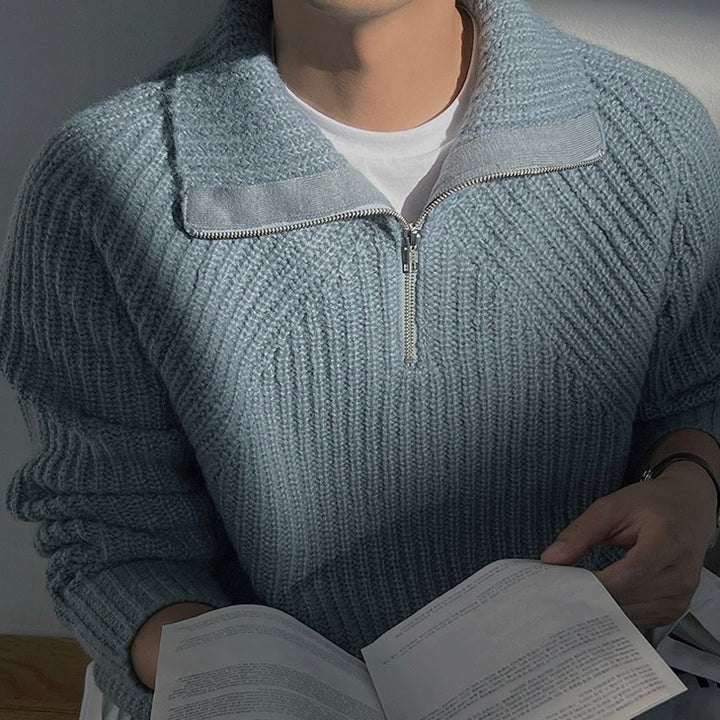 AZURE QUARTER ZIP SWEATER - Caprice Lifestyle