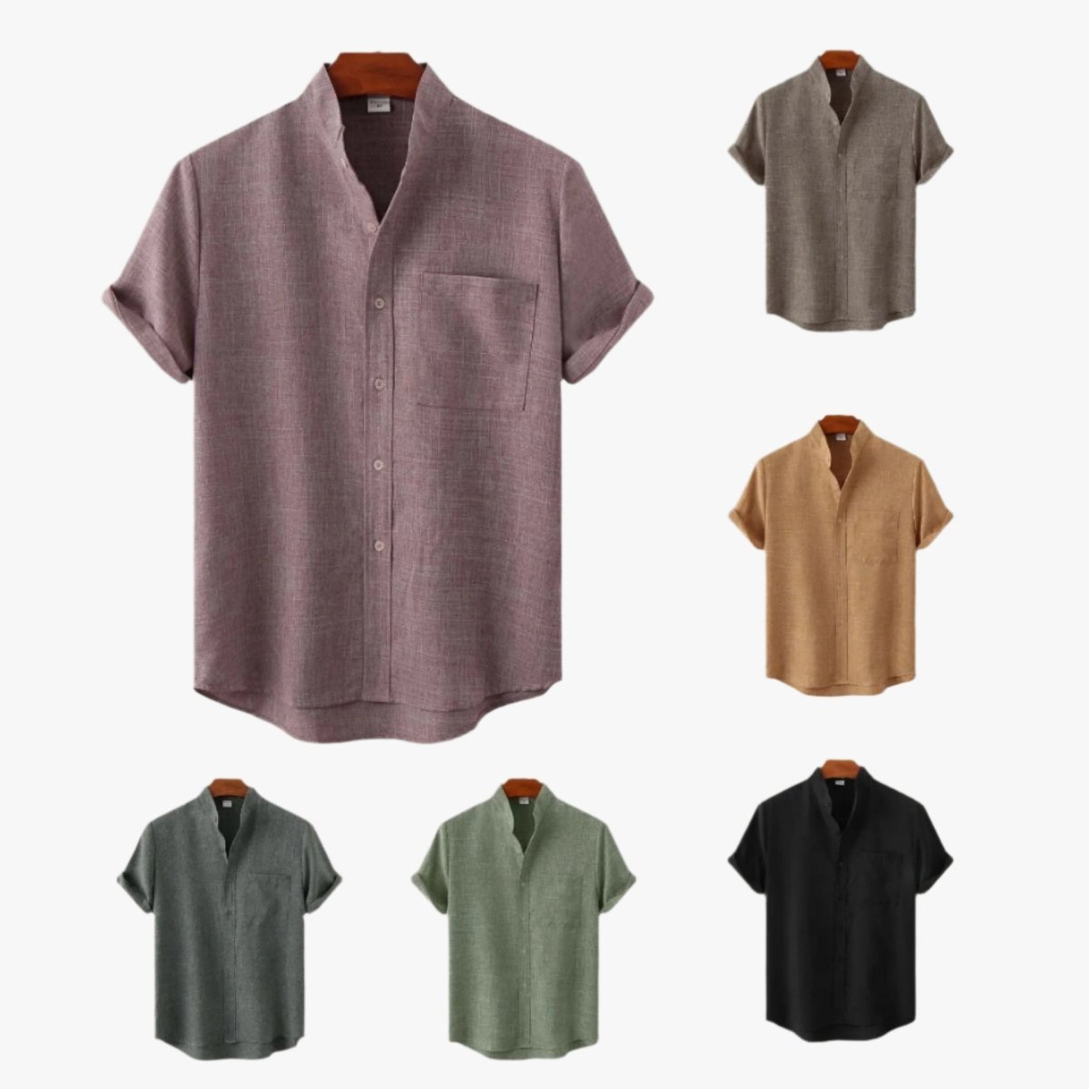 SOLID COLOR COTTON BUTTON UP - Caprice Lifestyle